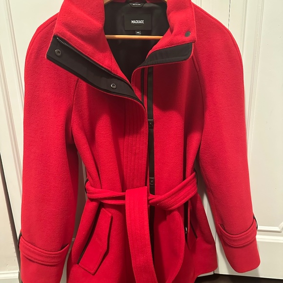Mackage Iva Wood coat in red - Picture 4 of 5